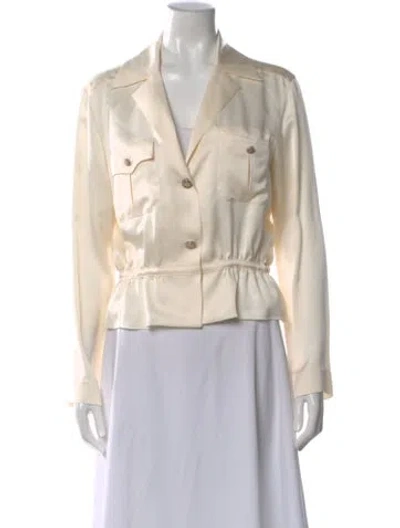 Pre-owned Chanel 2014 Paris-dallas Button-up Top In Neutral