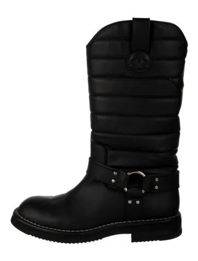 Pre-owned Chanel 2014 Paris-dallas Moto Boots In Black