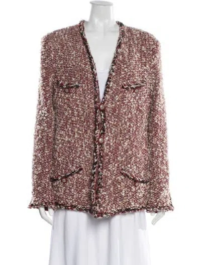 Pre-owned Chanel 2014 Paris-dallas Sweater In Burgundy