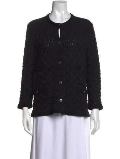 Pre-owned Chanel 2014 Patterned Sweater In Black
