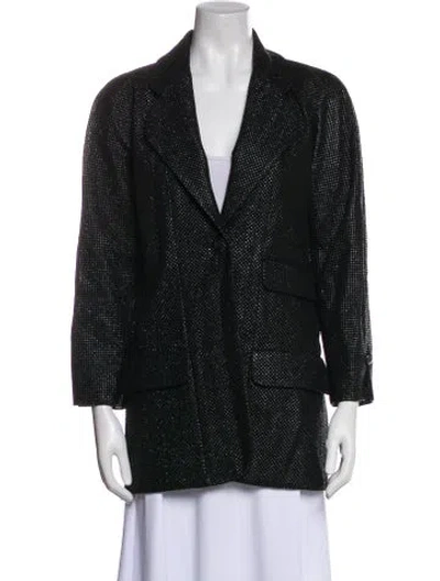 Pre-owned Chanel 2014 Printed Blazer In Black