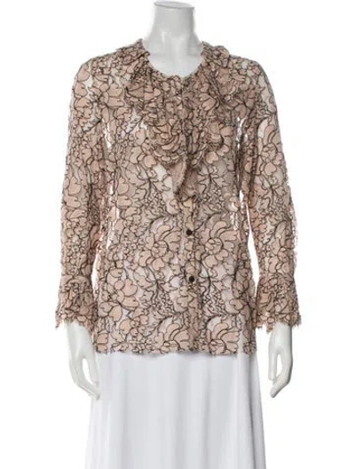 Pre-owned Chanel 2014 Printed Blouse In Pink