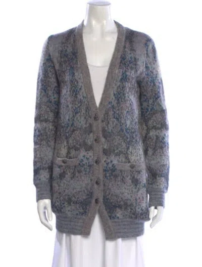 Pre-owned Chanel 2014 Printed Sweater In Gray