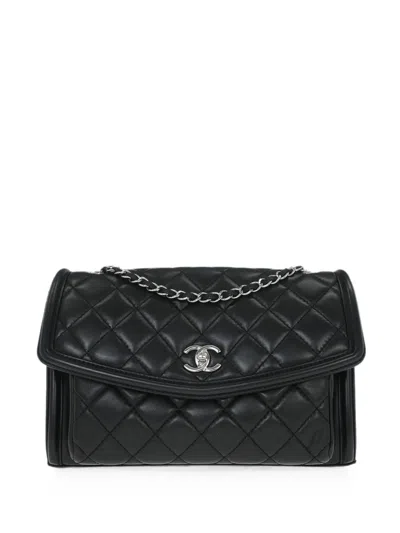 Pre-owned Chanel 2014 Quilted Flap Shoulder Bag In Black