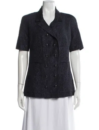 Pre-owned Chanel 2014 Silk Blazer In Purple