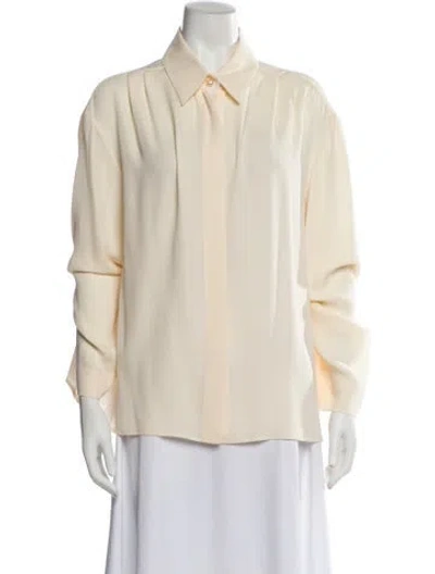 Pre-owned Chanel 2014 Silk Blouse In Neutral
