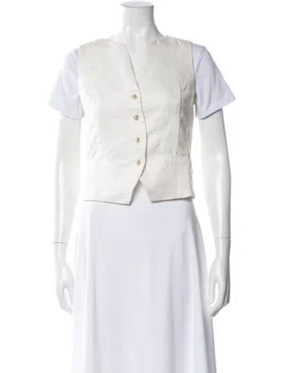 Pre-owned Chanel 2014 Silk Evening Jacket In Neutral