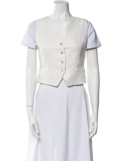 Pre-owned Chanel 2014 Silk Vest In Neutral
