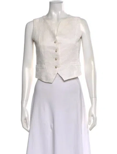 Pre-owned Chanel 2014 Silk Vest In Neutral