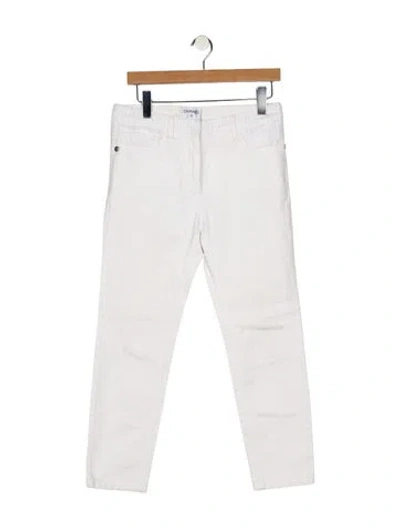 Pre-owned Chanel 2014 Skinny Leg Jeans In White