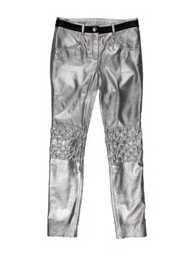 Pre-owned Chanel 2014 Skinny Leg Pants In Silver