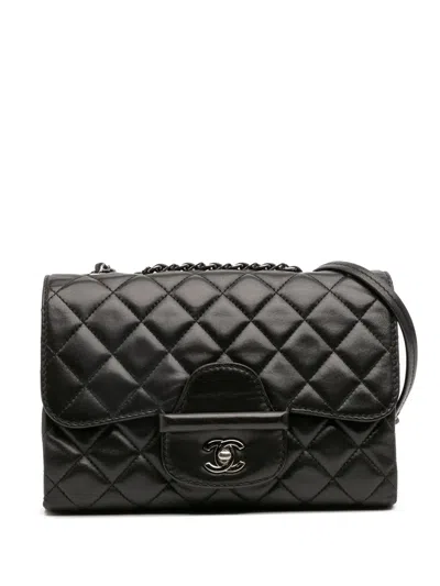 Pre-owned Chanel 2014 Small Quilted Lambskin Coco Loop Flap Crossbody Bag In Black
