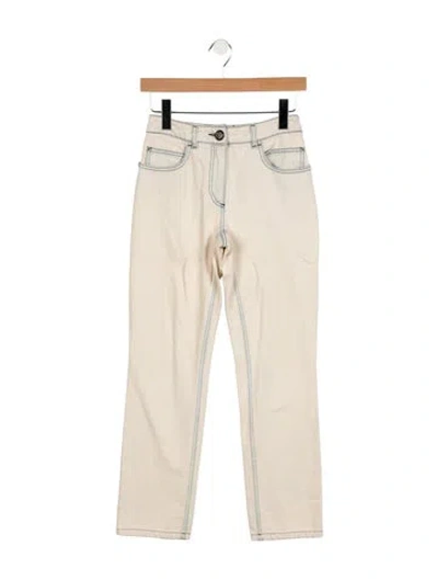 Pre-owned Chanel 2014 Straight Leg Jeans In Neutrals