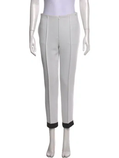 Pre-owned Chanel 2014 Straight Leg Pants In White