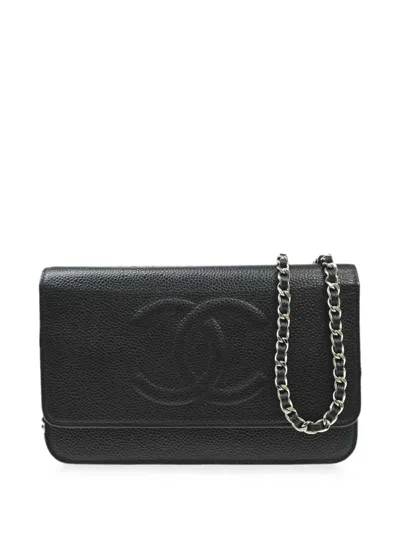 Pre-owned Chanel 2014 Timeless Wallet On Chain Shoulder Bag In Black