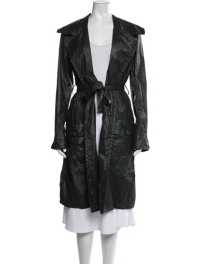 Pre-owned Chanel 2014 Trench Coat In Black