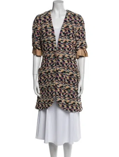 Pre-owned Chanel 2014 Tweed Coat In Multi