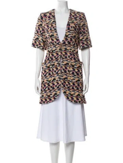 Pre-owned Chanel 2014 Tweed Evening Jacket In Blue