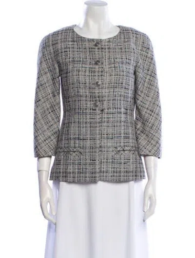 Pre-owned Chanel 2014 Tweed Evening Jacket In Gray