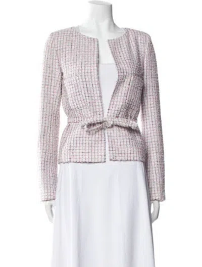 Pre-owned Chanel 2014 Tweed Evening Jacket In Pink