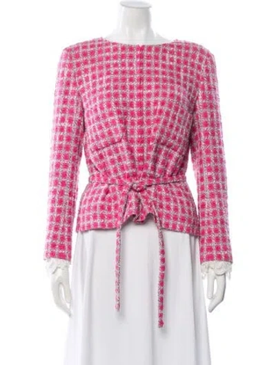 Pre-owned Chanel 2014 Tweed Jacket In Pink