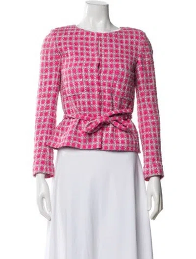 Pre-owned Chanel 2014 Tweed Jacket In Pink
