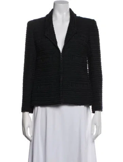 Pre-owned Chanel 2014 Tweed Pattern Blazer In Blue