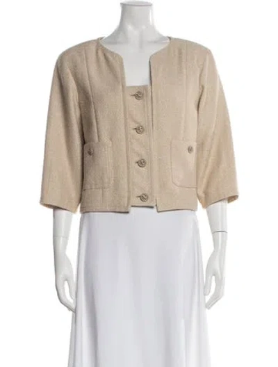 Pre-owned Chanel 2014 Tweed Pattern Jacket In Neutral