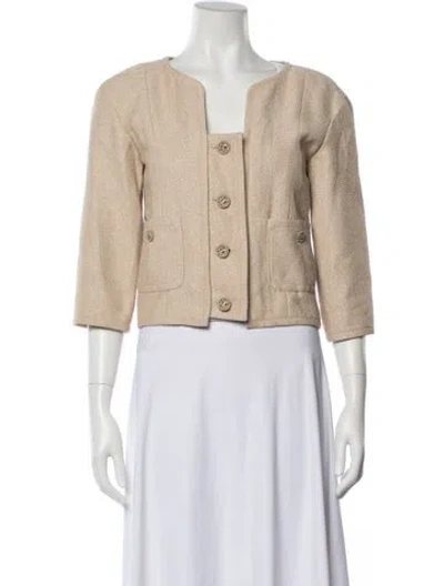 Pre-owned Chanel 2014 Tweed Pattern Jacket In Neutrals