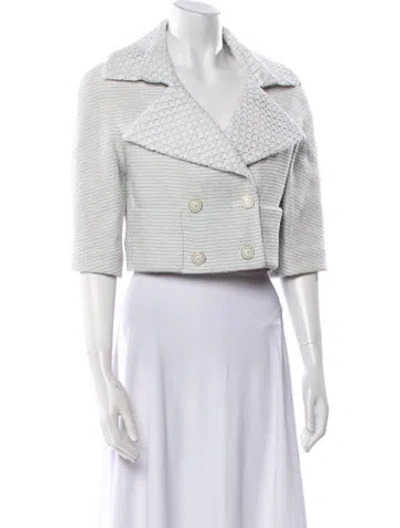 Pre-owned Chanel 2014 Tweed Pattern Jacket In White