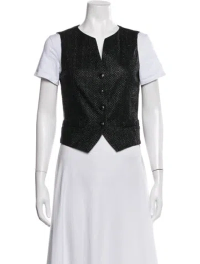 Pre-owned Chanel 2014 Tweed Vest In Black