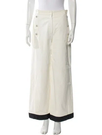 Pre-owned Chanel 2014 Wide Leg Pants In Neutral