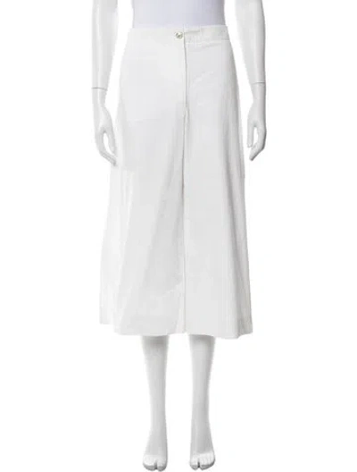 Pre-owned Chanel 2014 Wide Leg Pants In White