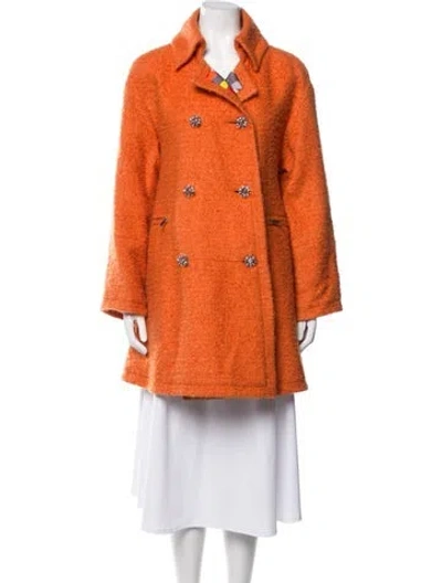 Pre-owned Chanel 2014 Wool Coat In Orange