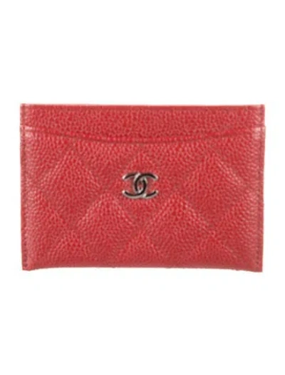 Pre-owned Chanel 2014-2015 Card Holder Card Holder In Red