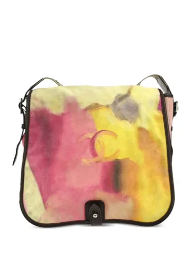 Pre-owned Chanel 2014-2015 Graffiti-print Shoulder Bag In Pink