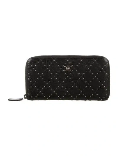 Pre-owned Chanel 2014-2015 Interlocking Cc Logo Wallet In Black