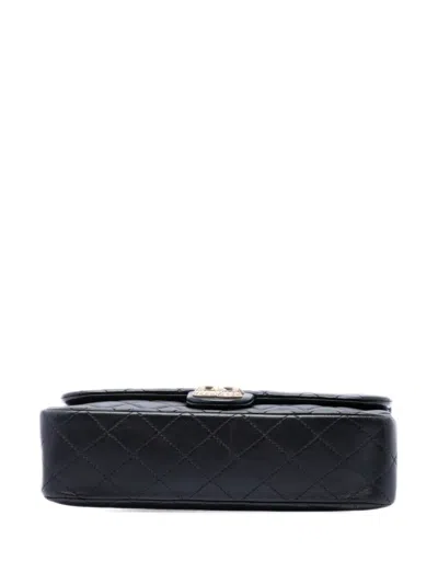 Pre-owned Chanel 2014-2015 Medium Quilted Lambskin Westminster Pearl Flap Shoulder Bag In Black