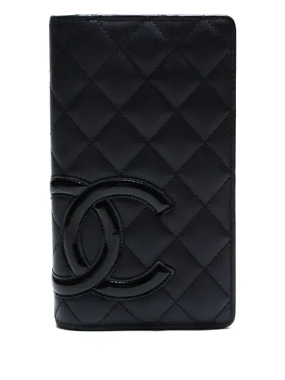 Pre-owned Chanel 2015-2016 Cambon Ligne Wallet In Black