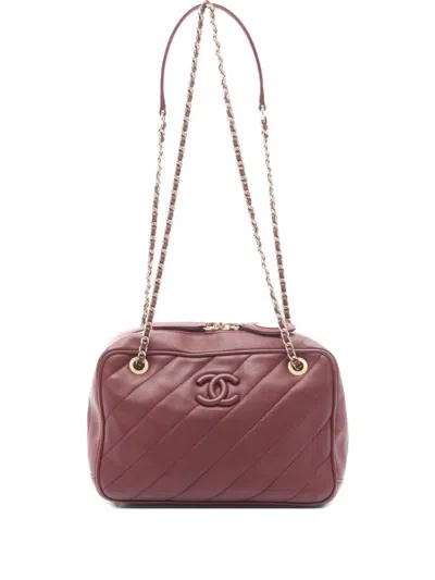 Pre-owned Chanel 2015-2016 Coco-mark Chain Shoulder Bag In Red