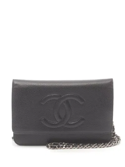 Pre-owned Chanel 2015-2016 Coco Mark Clutch Bag In Blue