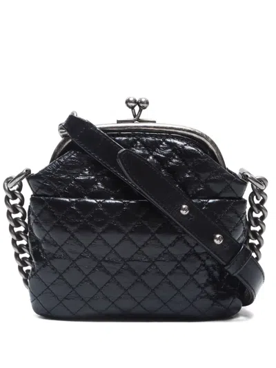 Pre-owned Chanel 2015-2016 Diamond-quilted Shoulder Bag In Black