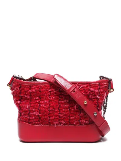 Pre-owned Chanel 2015-2016 Gabrielle Shoulder Bag In Red