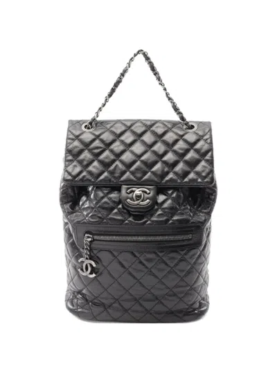 Pre-owned Chanel 2015-2016 Matelasse Backpack In Black