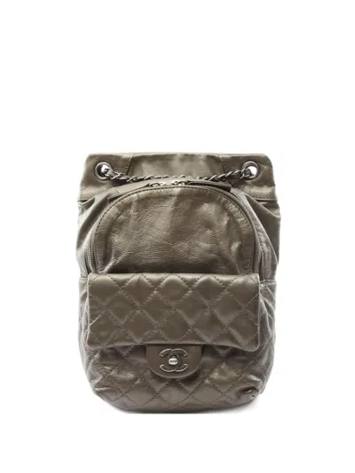 Pre-owned Chanel 2015-2016 Matelassê Leather Backpack In Brown