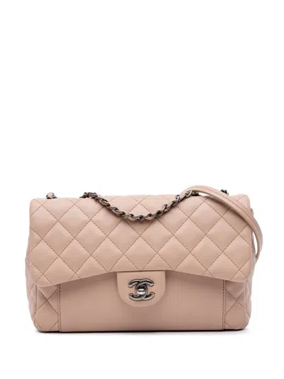 Pre-owned Chanel 2015-2016 Medium Cc Quilted Calfskin Single Flap Shoulder Bag In Brown