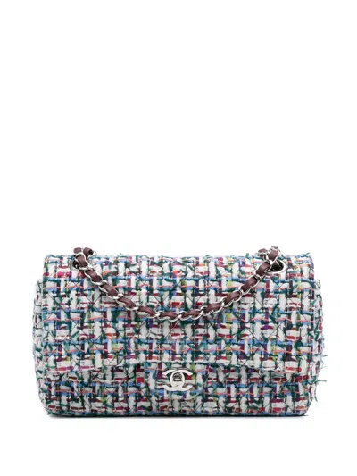 Pre-owned Chanel 2015-2016 Medium Classic Tweed Double Flap Shoulder Bag In Multi