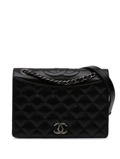 Pre-owned Chanel 2015-2016 Medium Quilted Lambskin Ballerine Flap Crossbody Bag In Black