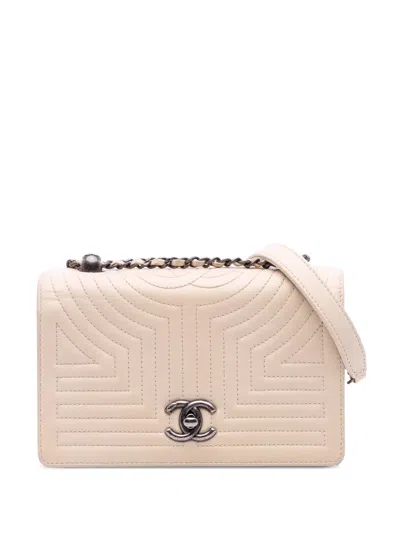 Pre-owned Chanel 2015-2016 Small Quilted Calfskin Korean Garden Flap Crossbody Bag In Brown