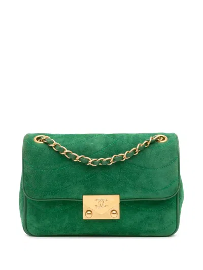 Pre-owned Chanel 2015-2016 Small Suede And Lambskin Pagoda Flap Crossbody Bag